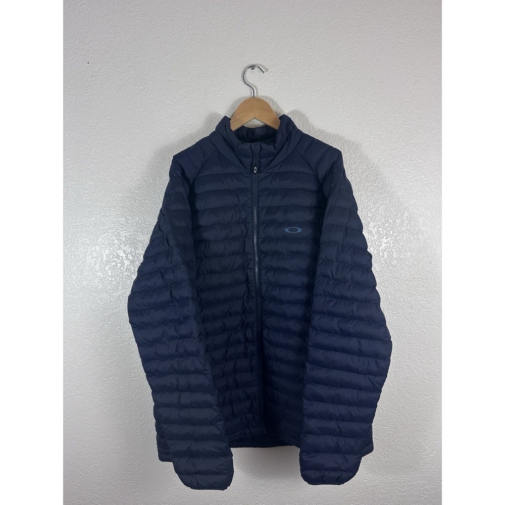 Oakley Performance Fit Puffer Jacket Men's XXL Navy Blue Lightweight Full Zip